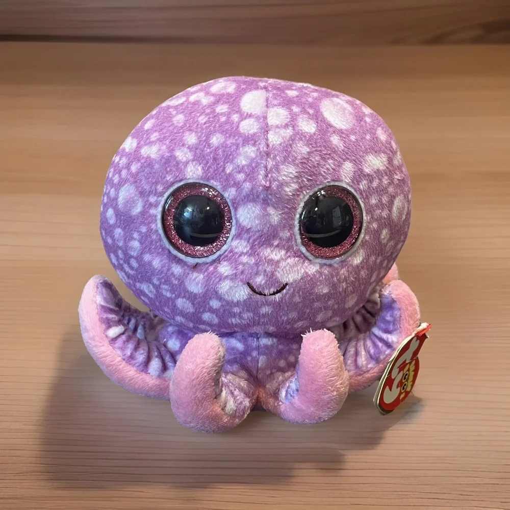 Ty Beanie Boo LEGS Purple Pink Spotted Octopus Glitter Eyes with Original Tag